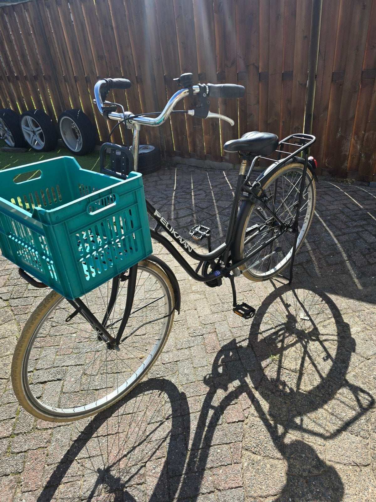 Pelikaan Damesfiets met Voordrager en Krat, Gebruikt, Velgrem, 50 tot 53 cm, Ophalen