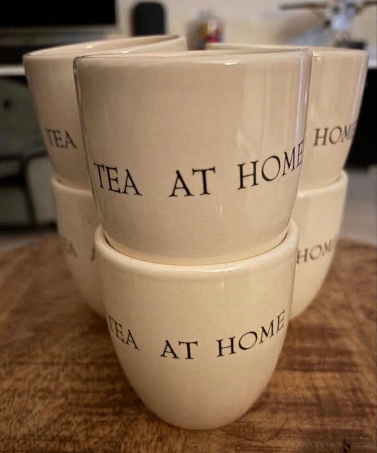 6 Riviera Maison theekommen 'Tea at Home' - Nieuwstaat, Ophalen, Zo goed als nieuw, Overige merken, Kom(men)