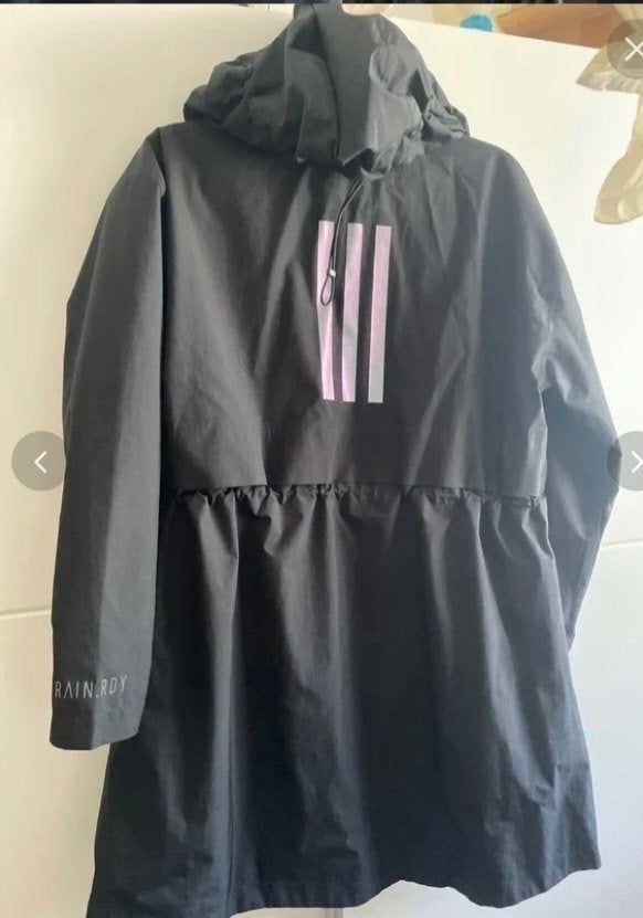 adidas rain.rdy lichtgewicht regenjas regenparka zwart, Adidas, Zwart, Ophalen of Verzenden, Zo goed als nieuw