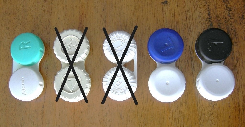 Contactlenzen doosje lenzendoosje opbergdoosje (14x). Nieuw., Ophalen of Verzenden, Nieuw, Ogen, Reiniging