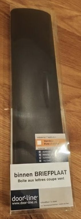 Nieuwe door-line Binnen Briefplaat Antraciet tochtstrip, Ophalen of Verzenden, Nieuw, Kunststof, Brievenbusklep