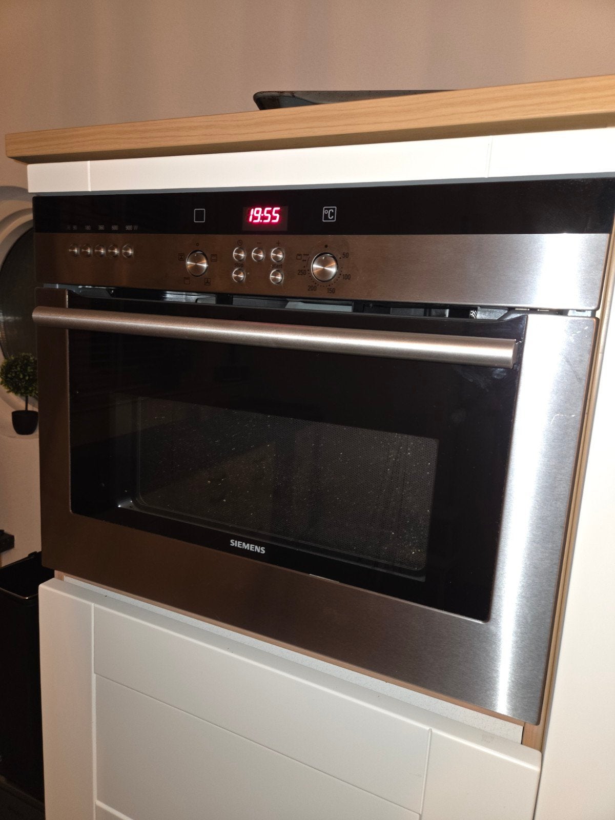 Siemens Combi-oven HB84K550N met gebarsten glas, werkt prima, Ophalen, Gebruikt, Siemens, Combi-oven