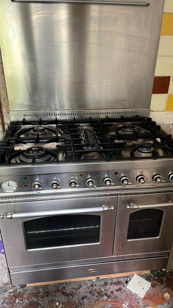 Boretti fornuis en oven, Witgoed en Apparatuur, Fornuizen, Gebruikt, Vrijstaand, Gas, 5 kookzones of meer, 90 tot 95 cm, 60 cm of meer