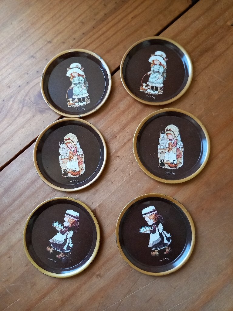 6 Sarah Kay Onderzetters (Hollie Hobby), Verzamelen, Retro, Ophalen of Verzenden, Overige typen
