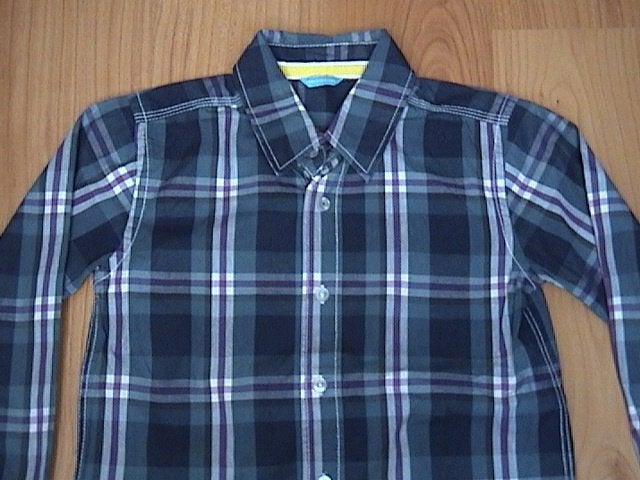 HEMA mooi paars / groen / blauw geruite / geblokt hemd 140, Kinderen en Baby's, Gebruikt, Overhemd of Blouse, Ophalen of Verzenden
