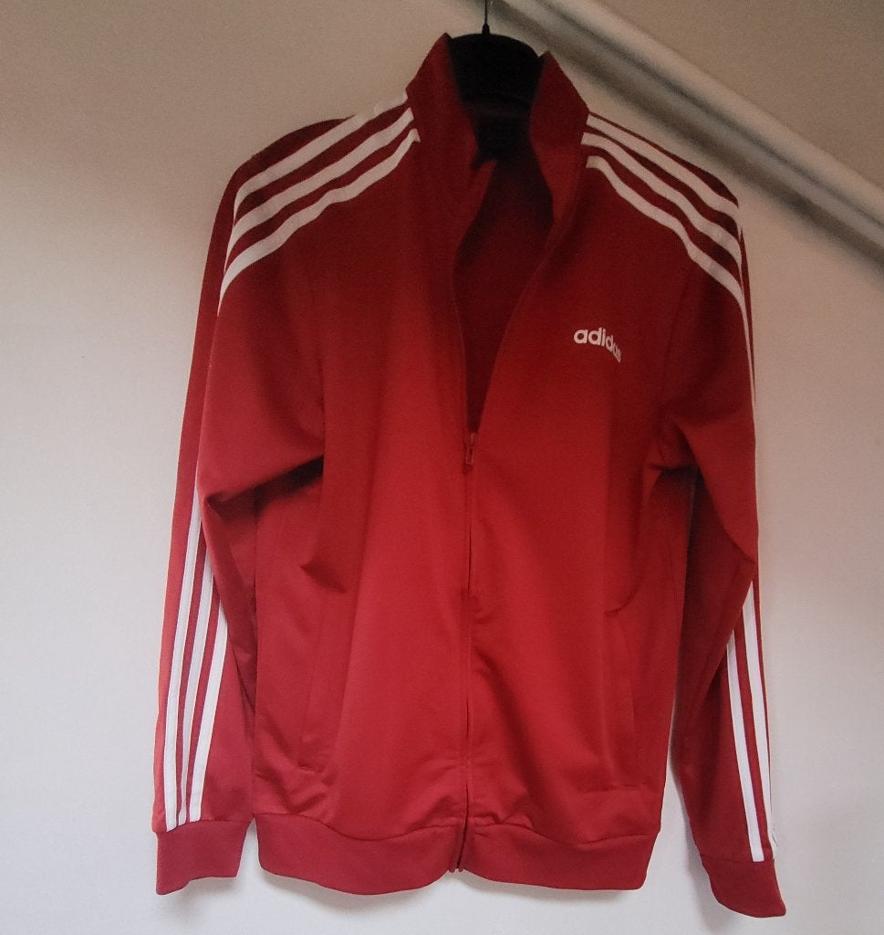 Adidas Trainingsjas M – Donkerrood / Bordeauxrood, Maat 48/50 (M), Ophalen of Verzenden, Zo goed als nieuw, Adidas