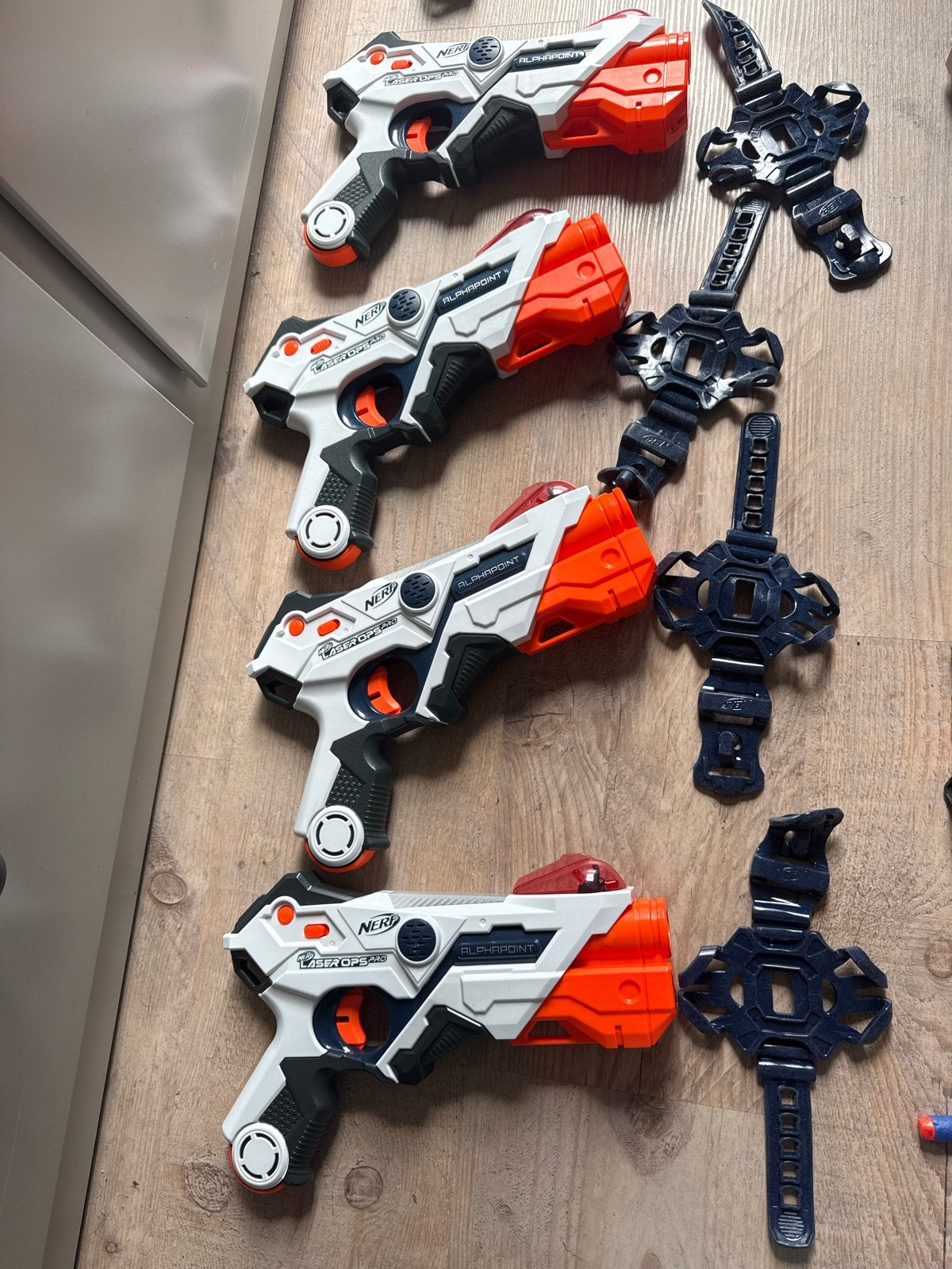 Nerf Laser Ops AlphaPoint Blasters Set - 4 stuks, Ophalen of Verzenden, Gebruikt, Jongen of Meisje
