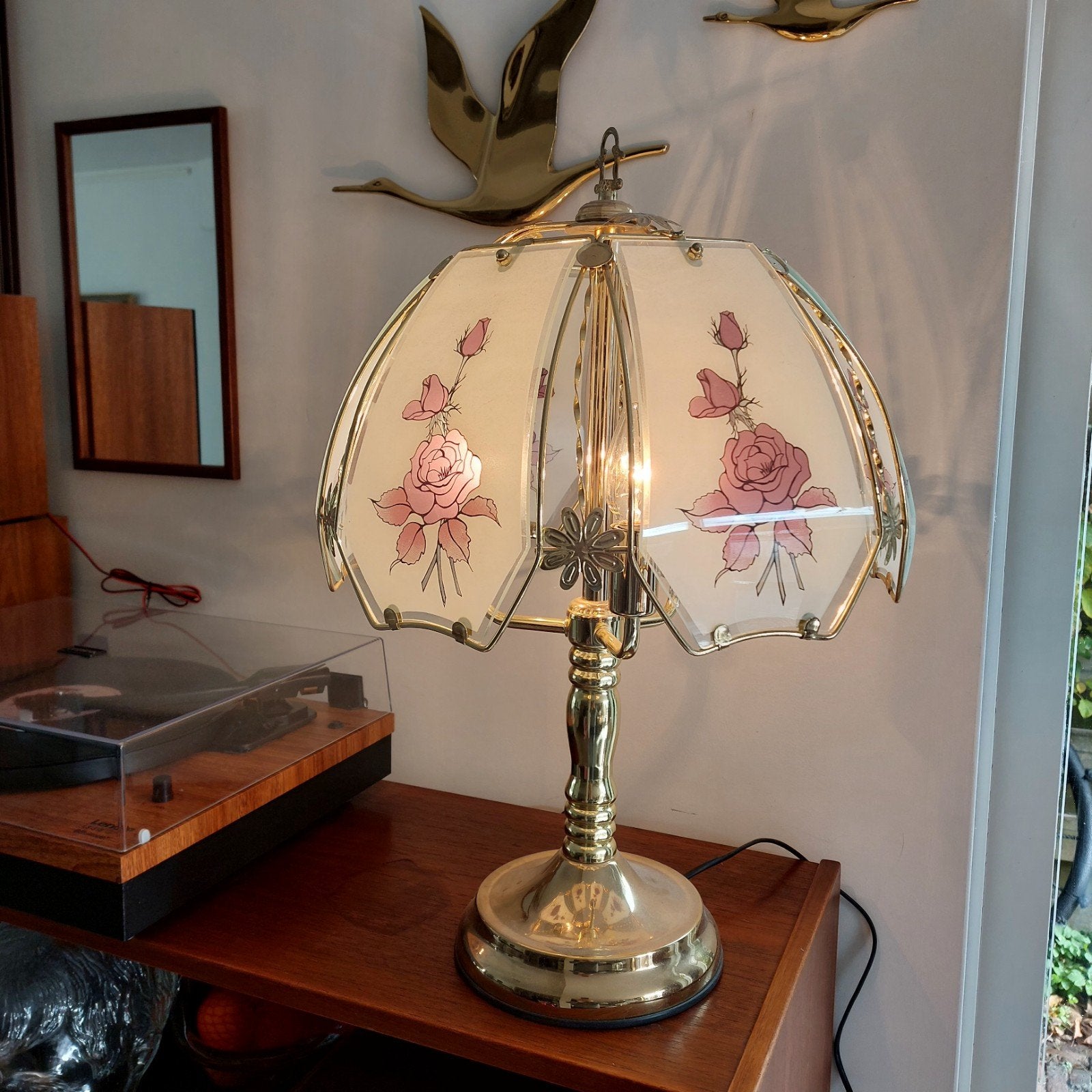 Vintage Retro Lamp Tafellamp Hollywood Regency, Ophalen, Gebruikt, Overige merken, E27 (groot)