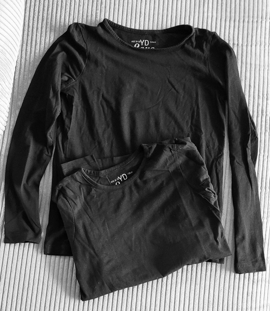 2 Shirts lange mouw maat 158, zwart, YD, Kinderen en Baby's, Meisje, Ophalen of Verzenden, Zo goed als nieuw, Shirt of Longsleeve