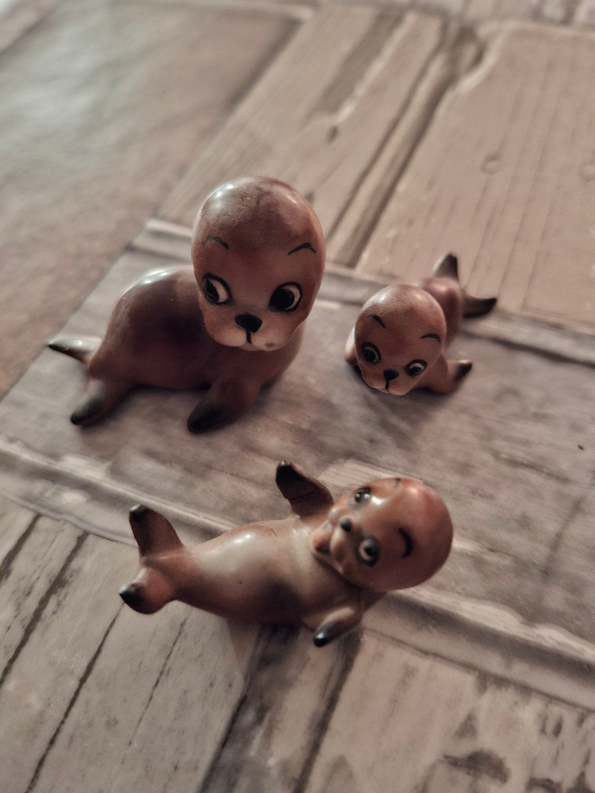 Prachtige Zeehonden Familie Beeldjes, Ophalen of Verzenden, Gebruikt, Overige soorten, Beeldje of Figuurtje
