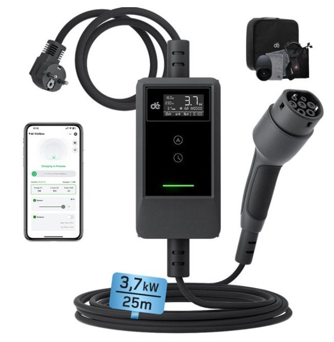 Dé mobiele lader 25 meter type 2 / Regelbaar met App!!, Auto diversen, Laadpalen, Nieuw, Laadkabel, Ophalen of Verzenden