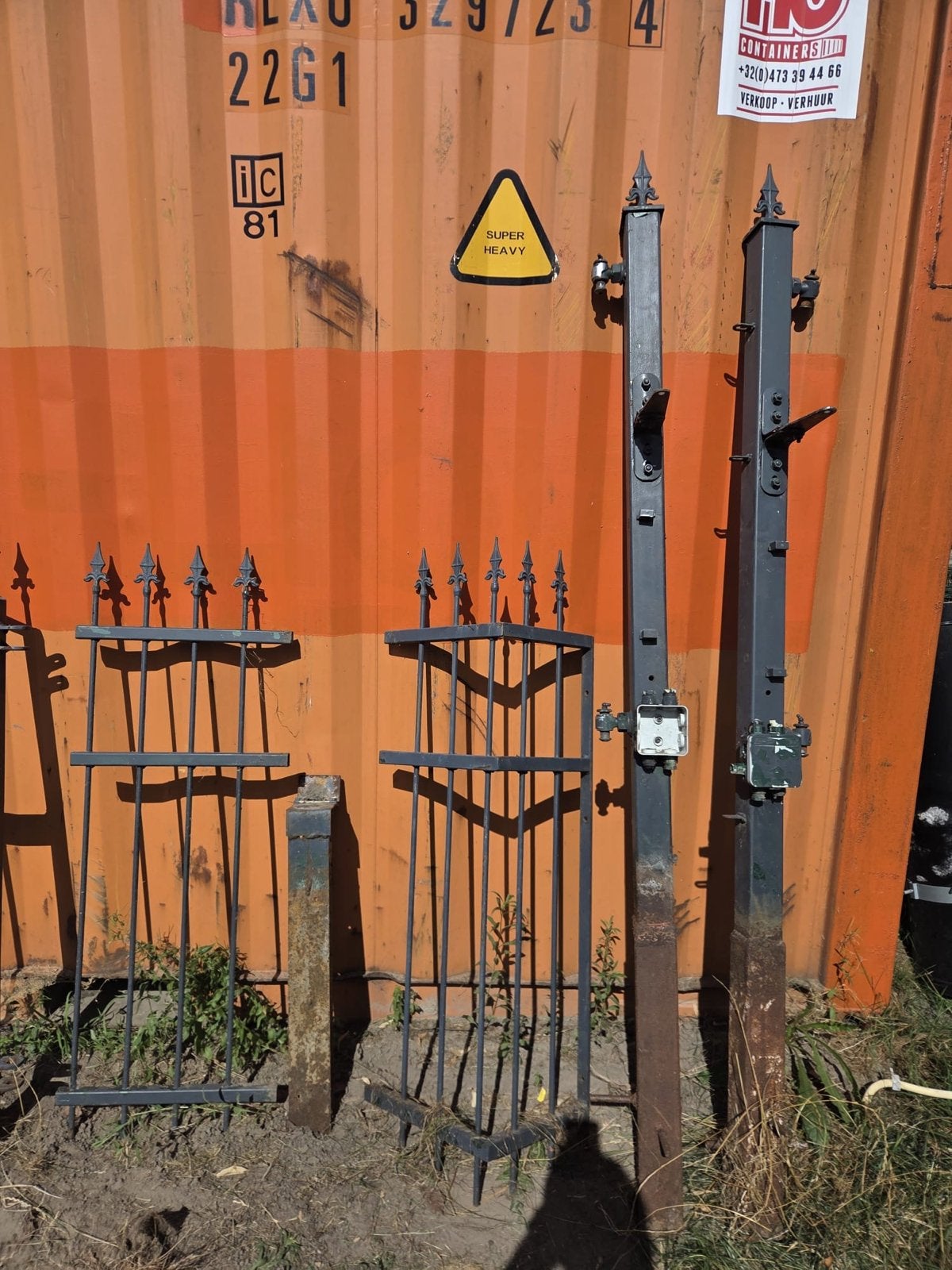 Sierpoort elektrisch gedreven, Tuin en Terras, Ophalen, Met poort, Gebruikt, Sierhekwerk