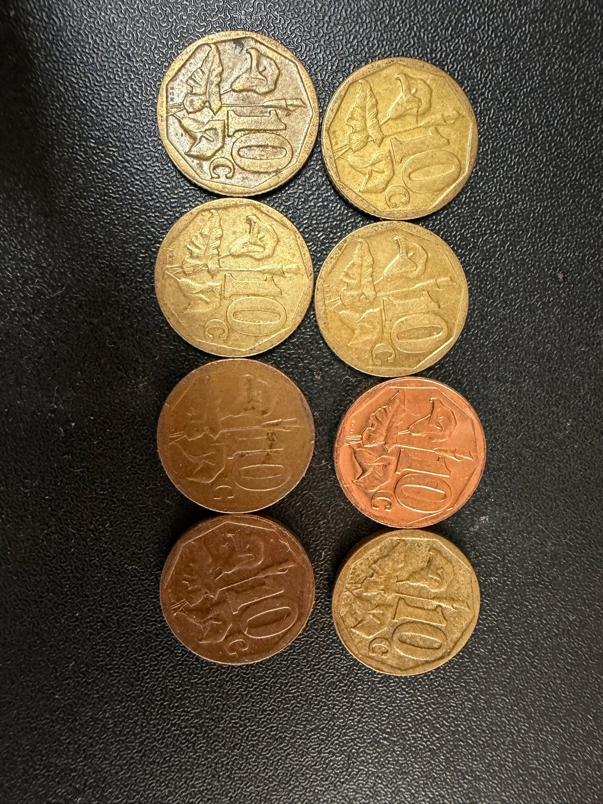 Zuid-Afrikaanse munten - 10 cent (diverse jaren), Postzegels en Munten, Munten | Afrika, Ophalen of Verzenden, Zuid-Afrika, Setje