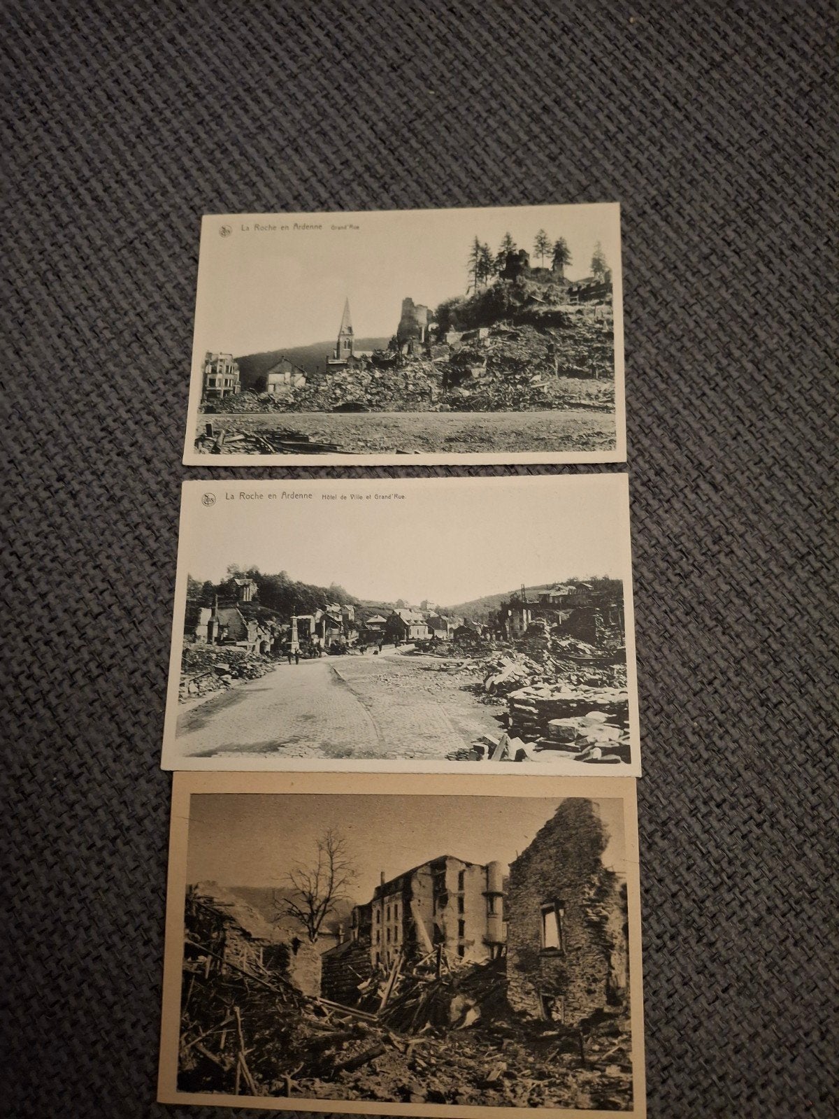 3 ansichtkaarten van de ruïnes van la roche, Ophalen of Verzenden, Nederland, Foto of Poster