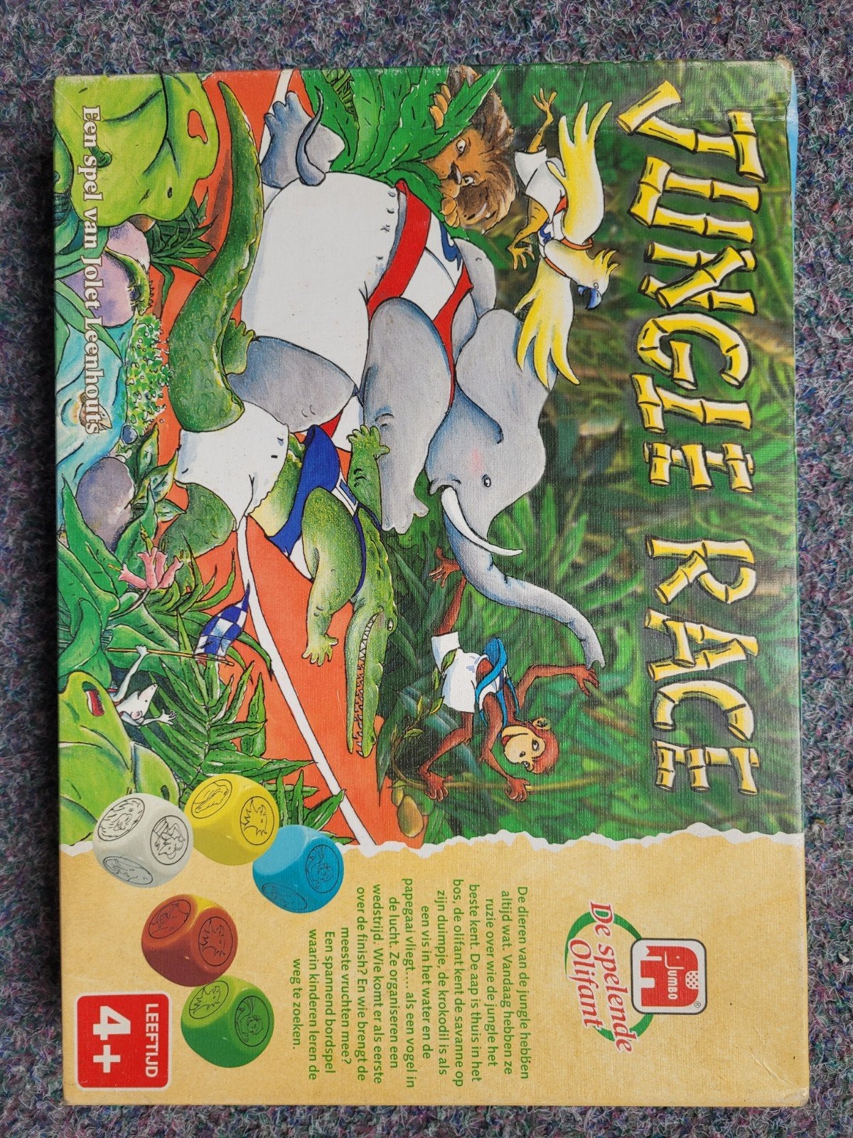 Jungle Race Bordspel - De Spelende Olifant, Een of twee spelers, Ophalen of Verzenden, Zo goed als nieuw, De Spelende Olifant