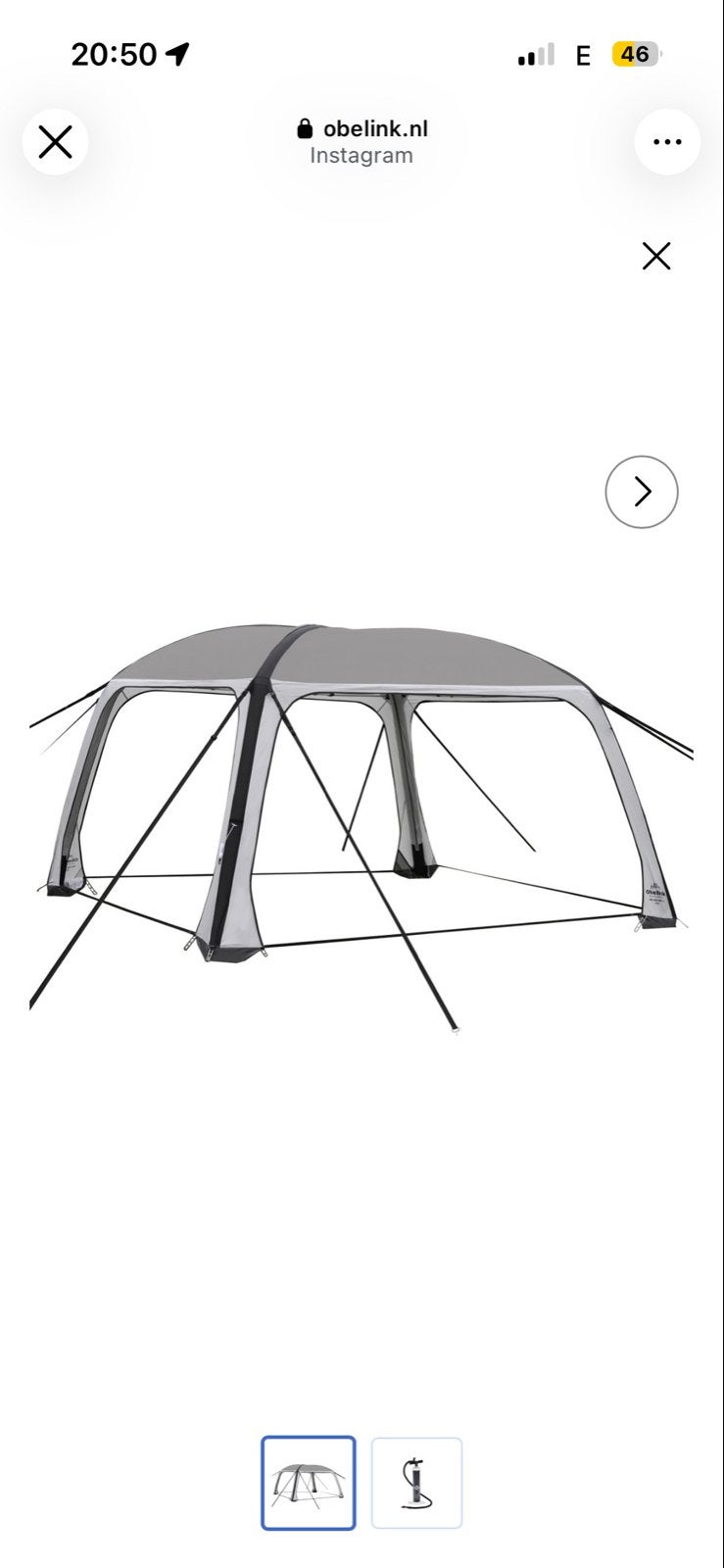 Obelink Airshelter tent met zijwanden, Ophalen, Gebruikt, Tot en met 2