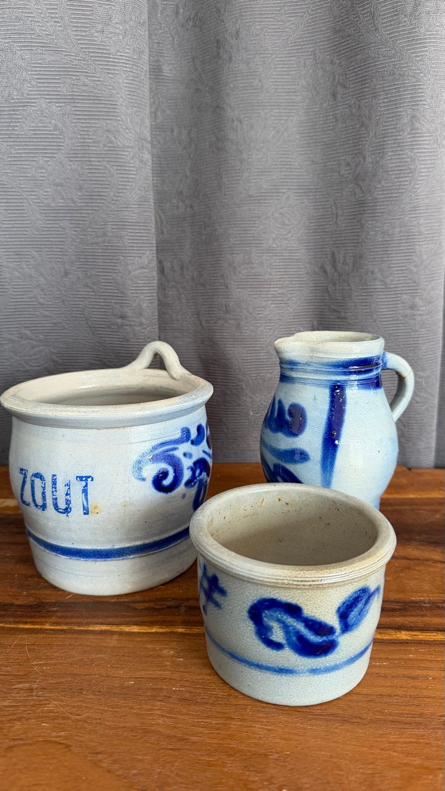 Set van 3 Keulse potjes: zoutpot, kannetje en klein potje, Ophalen of Verzenden