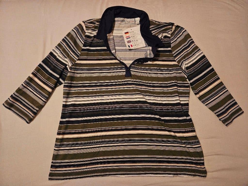 Nieuw T shirt (groen & Blauwe streep), Maat 42/44 (L), Nieuw, Ophalen of Verzenden, Groen