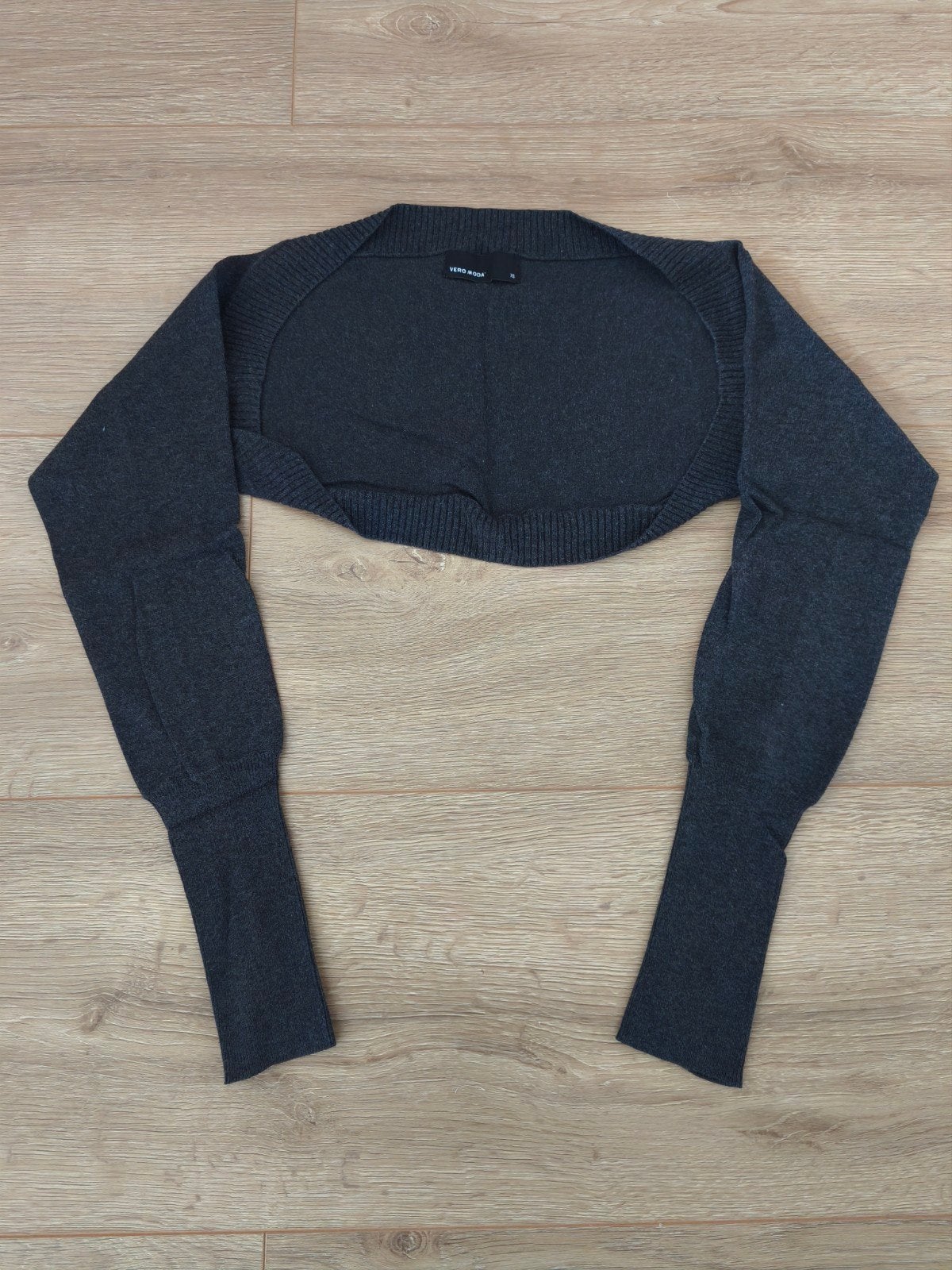 Vero Moda - Bolero trui mouwen antraciet grijs - mt xs, Verzenden, Vero Moda, Zo goed als nieuw, Maat 34 (XS) of kleiner