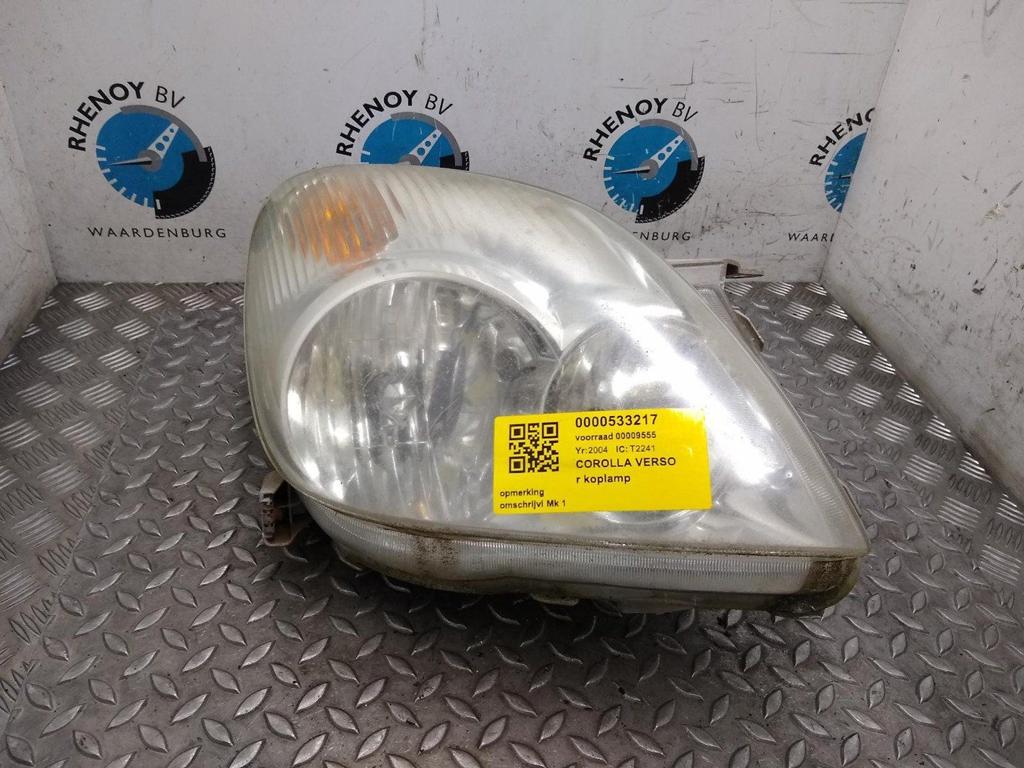 TOYOTA COROLLA VERSO KOPLAMP R 2004, Ophalen of Verzenden, Gebruikt, Stiba lid