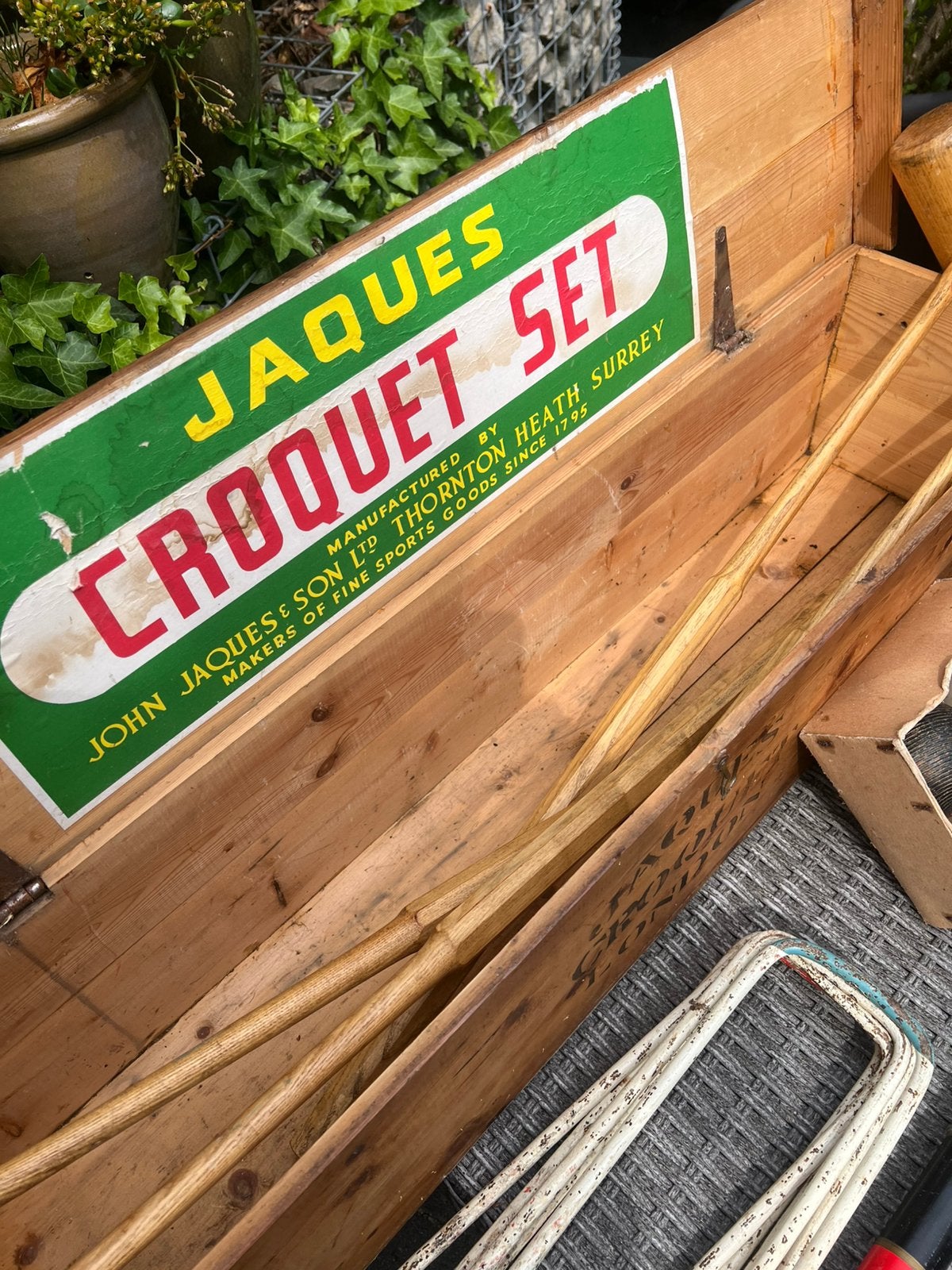 Vintag Croquet set van John & Son., Antiek en Kunst, Ophalen