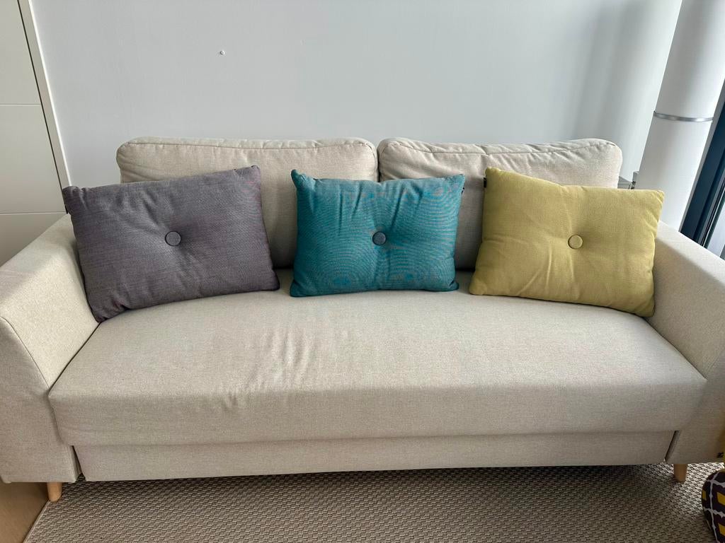 HAY Dot Cushion Steelcut Trio Kussen, Huis en Inrichting, Woonaccessoires | Kussens, Zo goed als nieuw, Groen, Vierkant, Ophalen of Verzenden