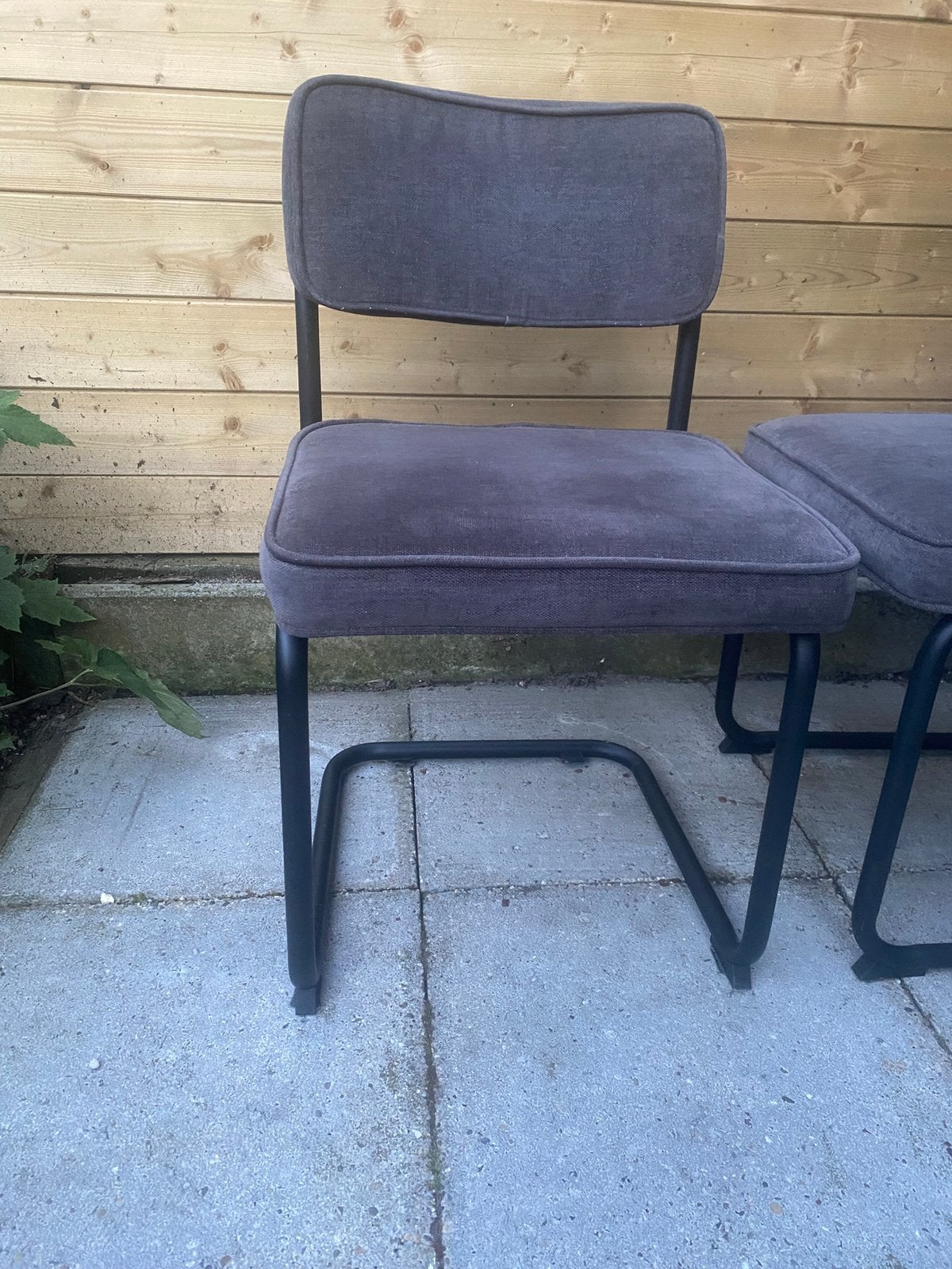 4 zwarte buisframe stoelen te koop, Ophalen, Gebruikt, Zwart, Vier