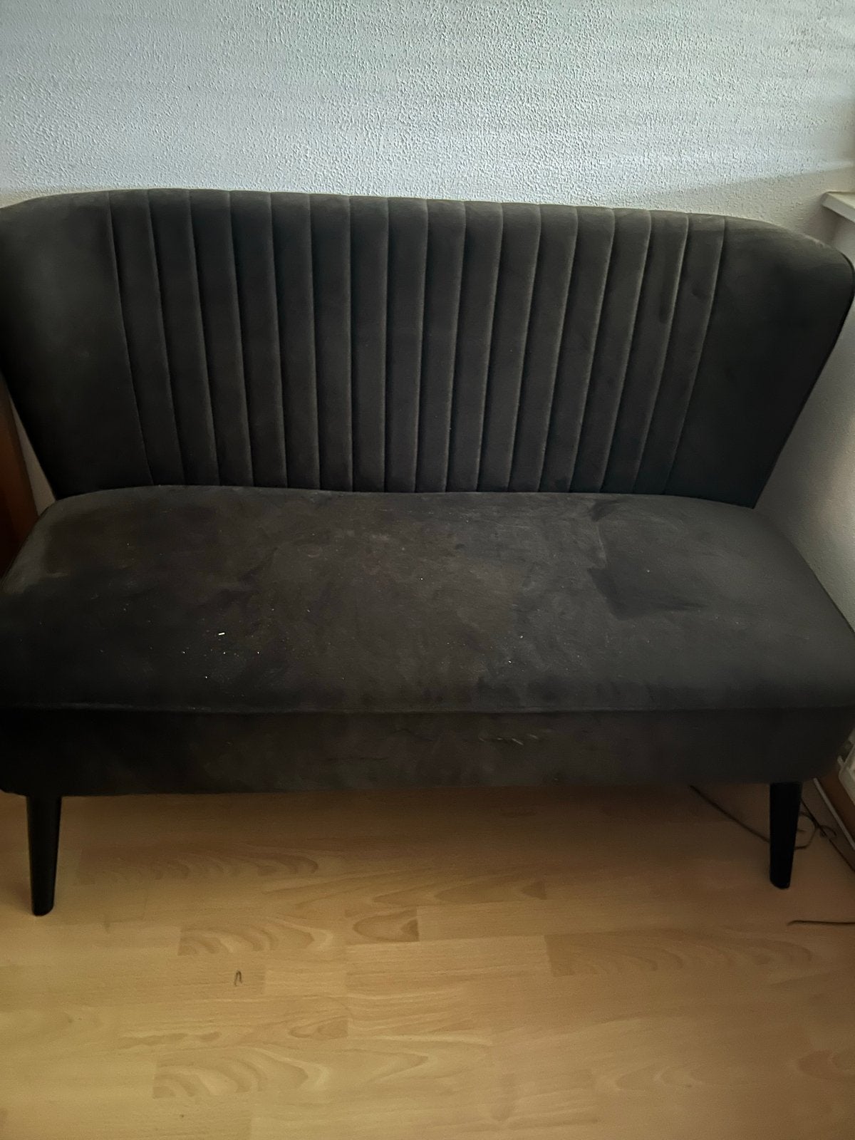 Bankje Liza Antraciet - Comfortabel en Stijlvol, Ophalen, Gebruikt, Minder dan 50 cm, 100 tot 125 cm
