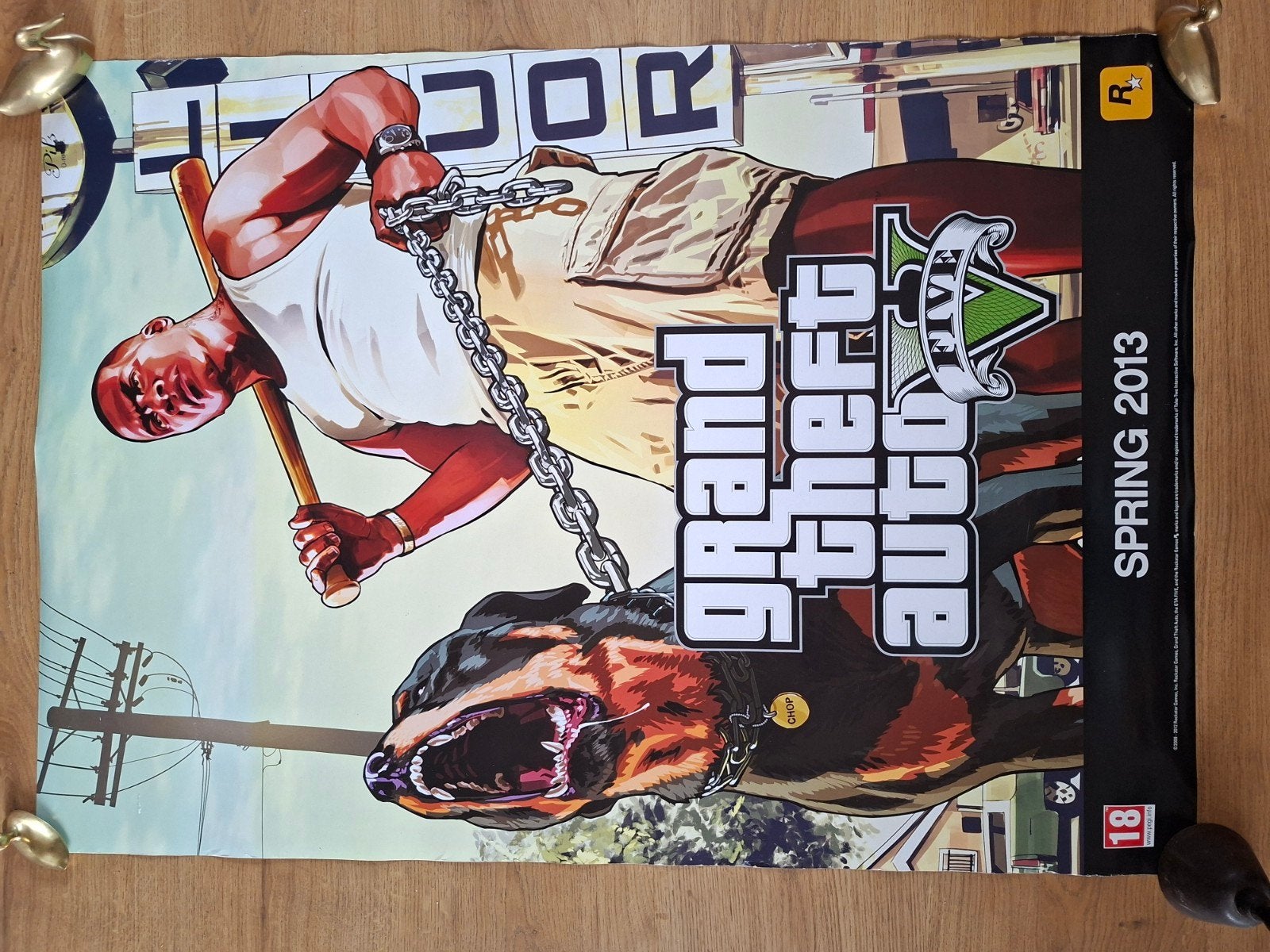 Grand Theft Auto V (GTA V) Promotie Poster - Spring 2013, Verzamelen, Deurposter of groter, Ophalen of Verzenden, Film en Tv, Rechthoekig Staand