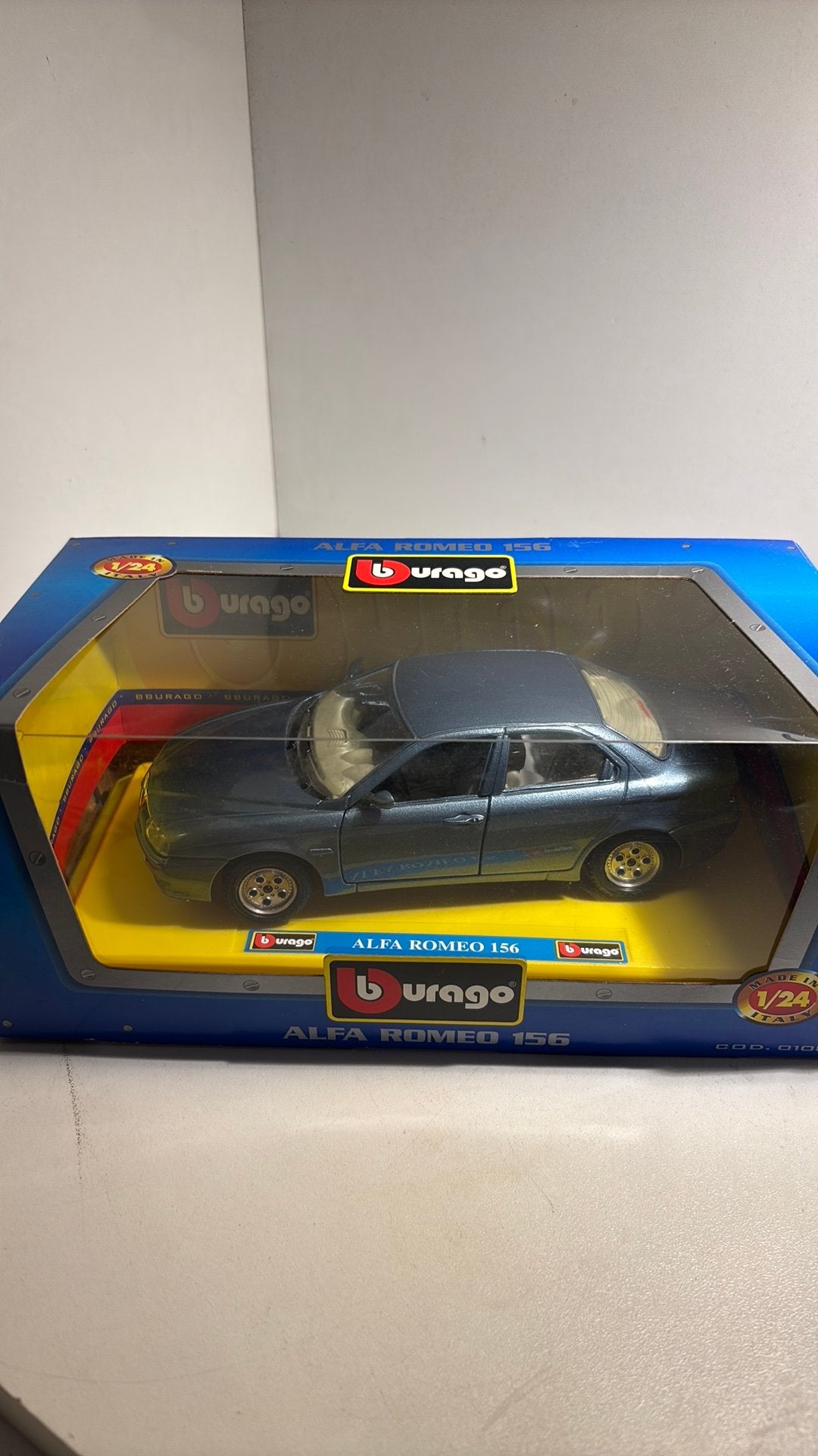 Alfa romeo 156 bleu 1.24, Hobby en Vrije tijd, Ophalen of Verzenden, Bburago, A, A