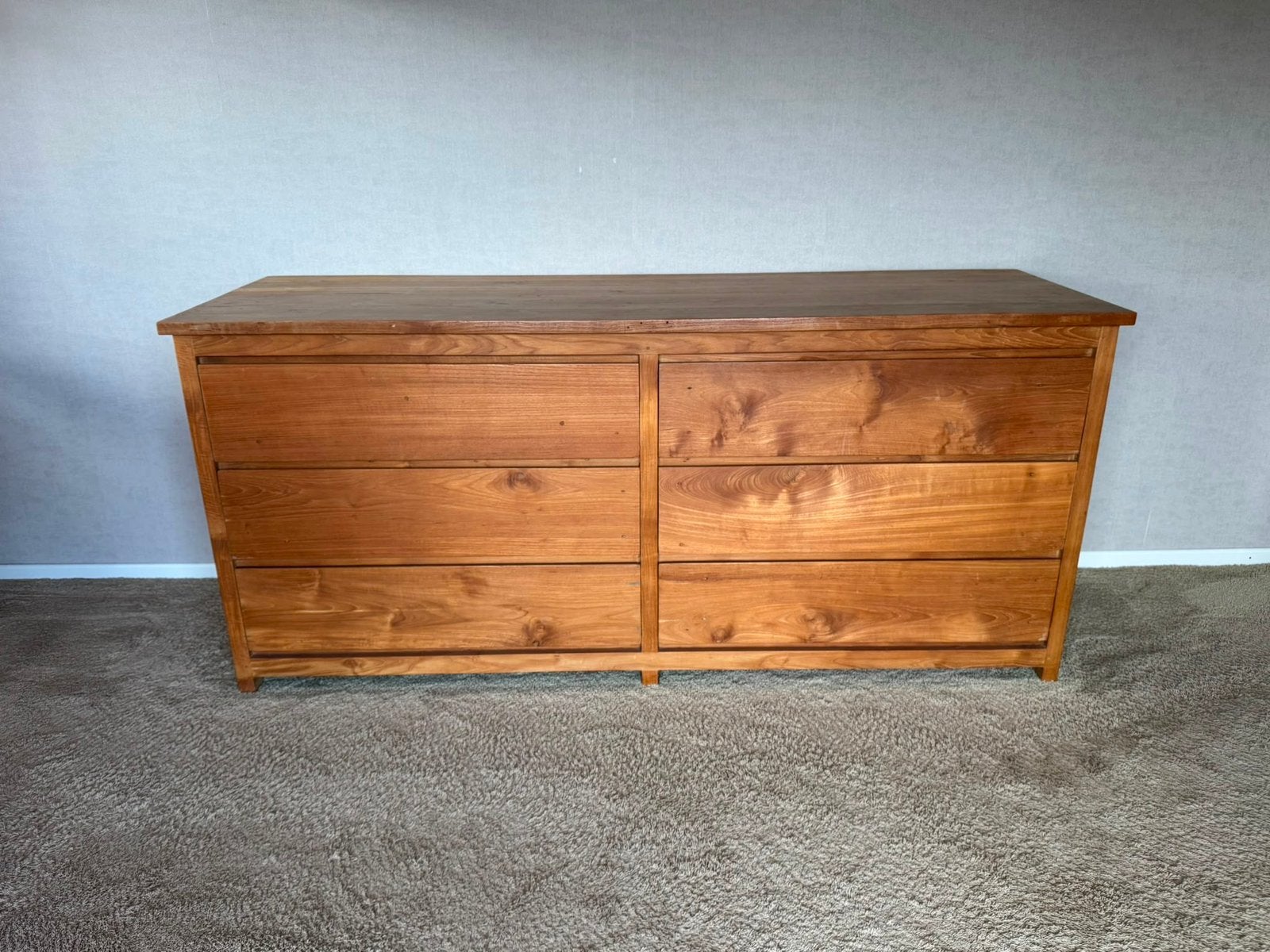 Teakhout dressoir met 6 lades, Ophalen, 25 tot 50 cm, Teakhout, 150 tot 200 cm