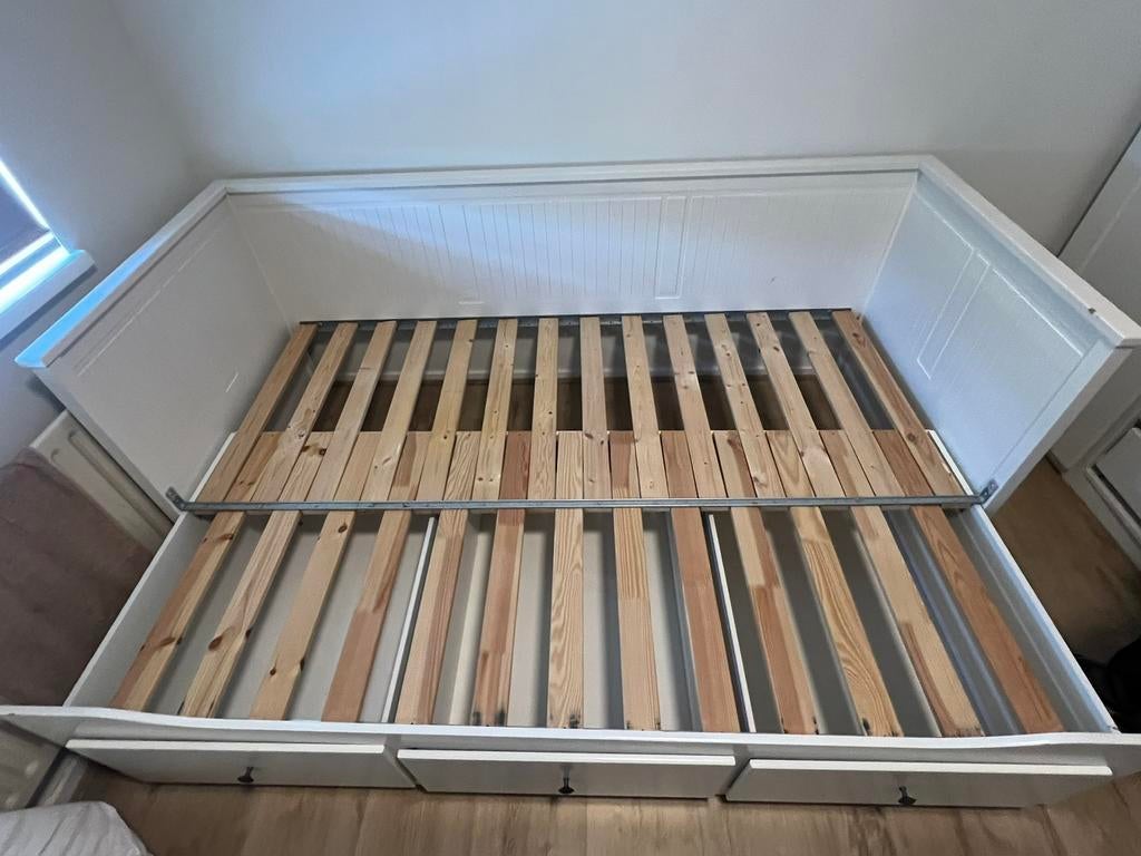 2 x ikea Hemnes bedden, Eenpersoons, Verzenden, Wit, Zo goed als nieuw