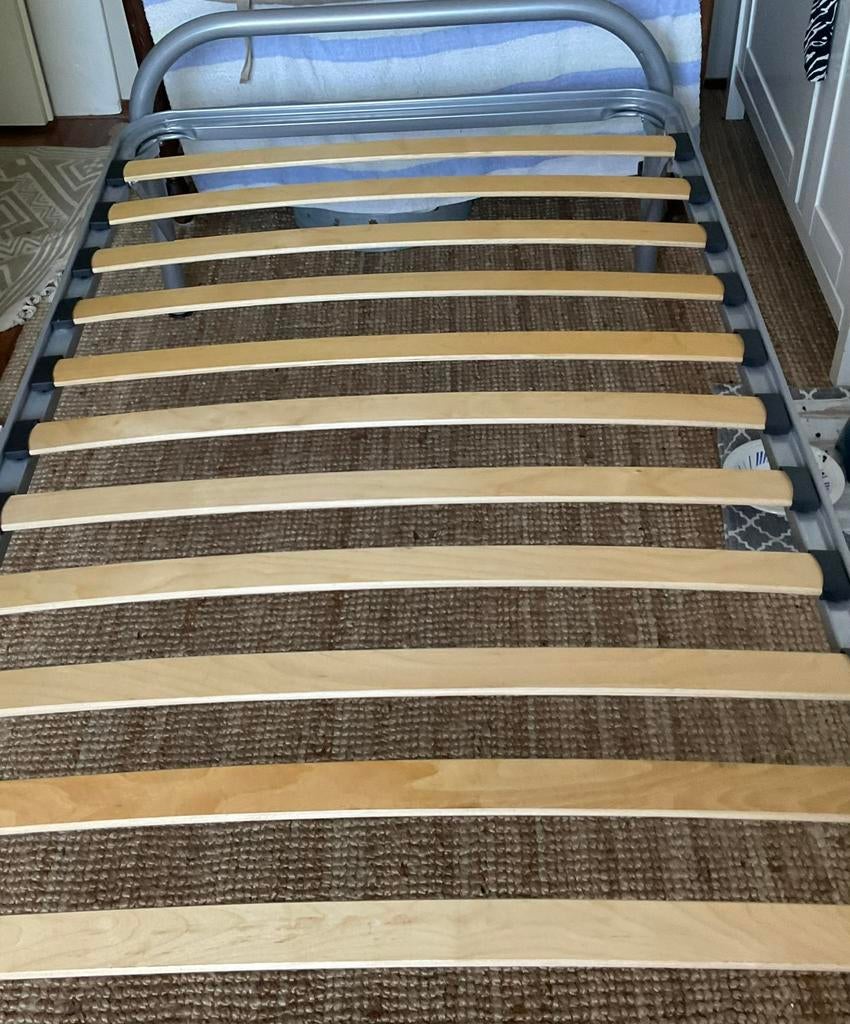 Lattenbodem beukenhout/stalen frame/onderstel 90x200 opklap!, Ophalen, 90 cm, Eenpersoons, Nieuw