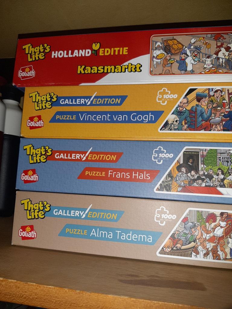 4x Pussels Galaxy 1000stukjes. De Kaasmarkt, Vincent v. Gogh, Ophalen, 500 t/m 1500 stukjes, Zo goed als nieuw