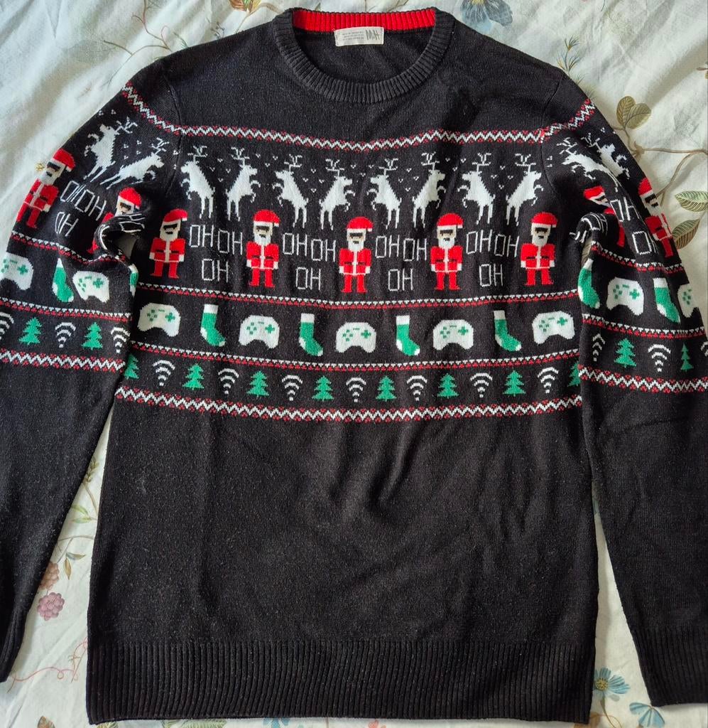Kersttrui game-thema - H&M 158/164, Zwart, Ophalen of Verzenden, H&M, Gedragen