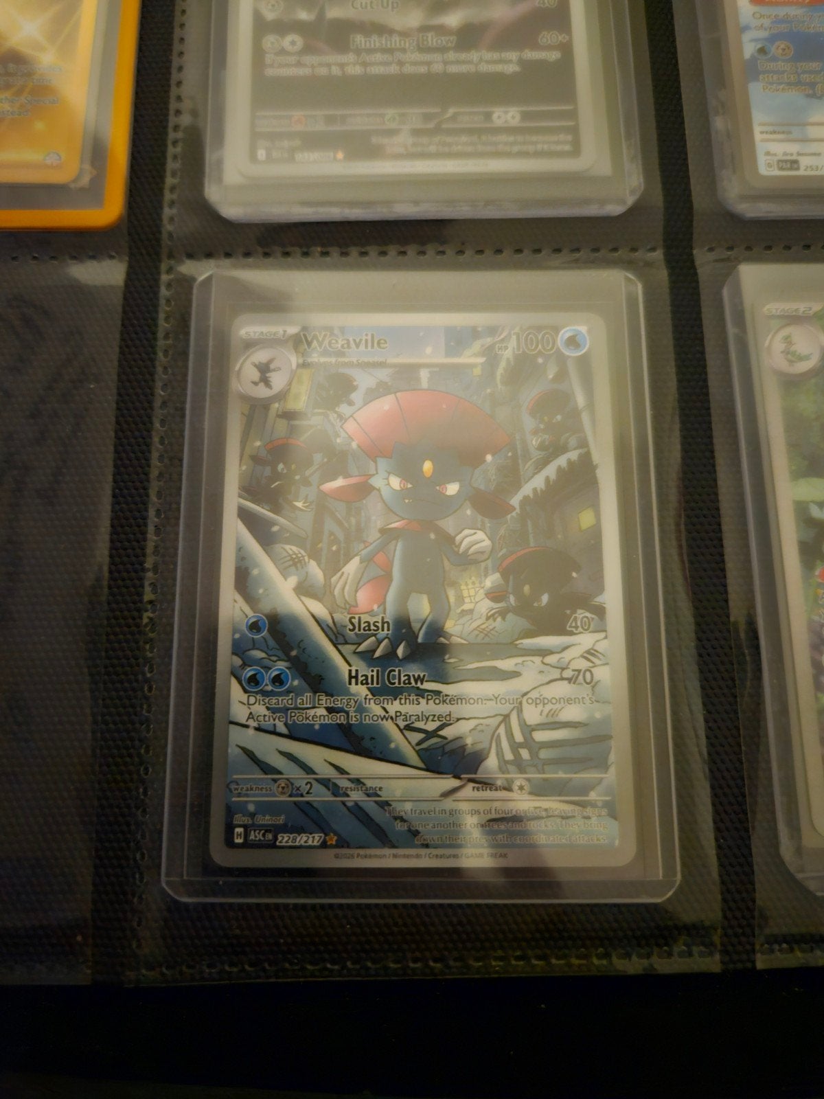 Pokemon Weavile 228/217 Ascended Heroes, Ophalen of Verzenden, Zo goed als nieuw, Losse kaart, Foil