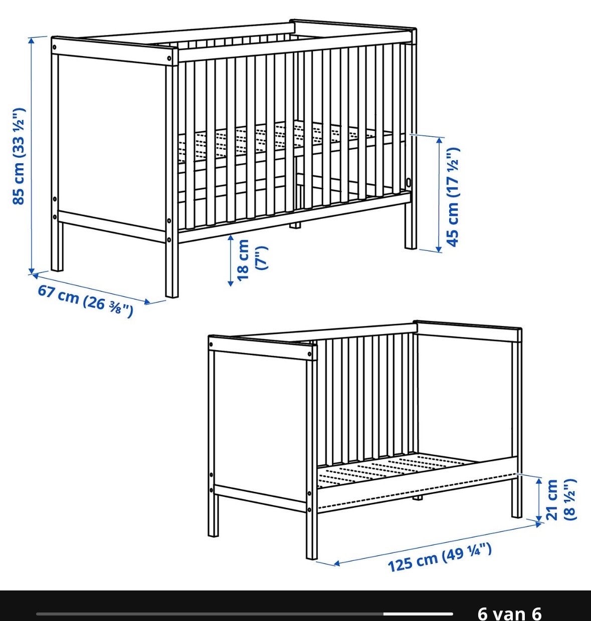 IKEA Sundvik Ledikant Grijs - Verstelbaar, Ophalen, Gebruikt, Ledikant