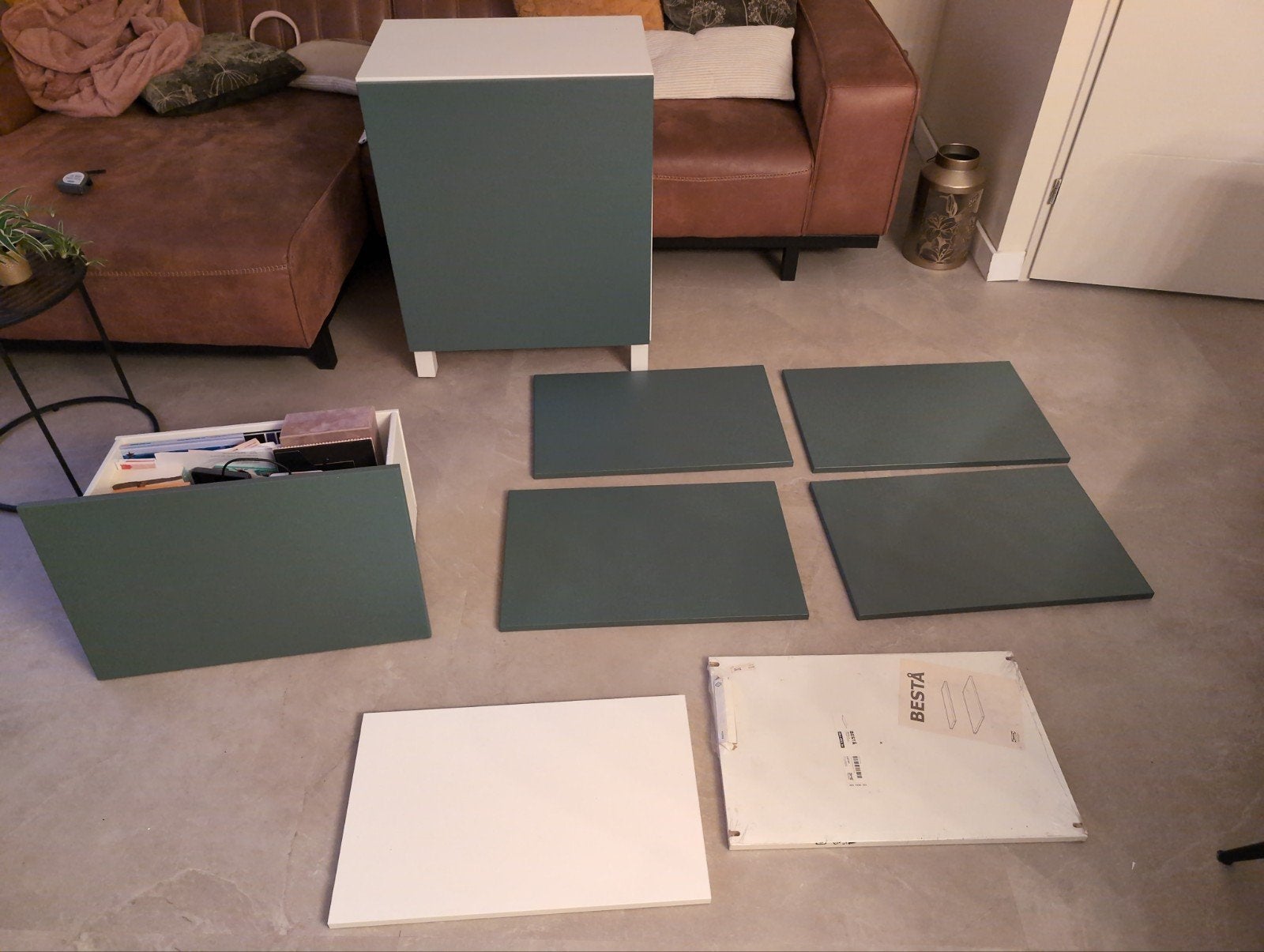 IKEA Besta kast Petrol Blauw 60 x 64 + deur fronten 60 x 38, Ophalen of Verzenden, Zo goed als nieuw