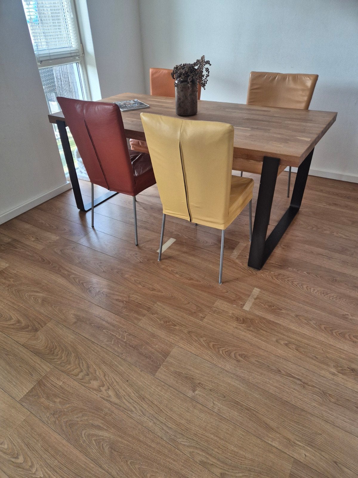 Lederen eetkamerstoelen - Set van 4, Huis en Inrichting, Ophalen, Gebruikt, Overige kleuren, Modern, Kleurrijk