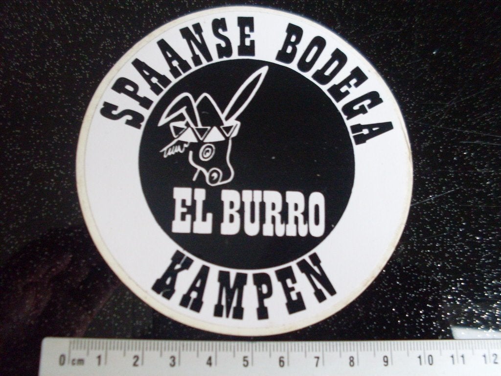 sticker spaanse bodega kampen el burro logo, Verzenden, Zo goed als nieuw, Bedrijf of Vereniging