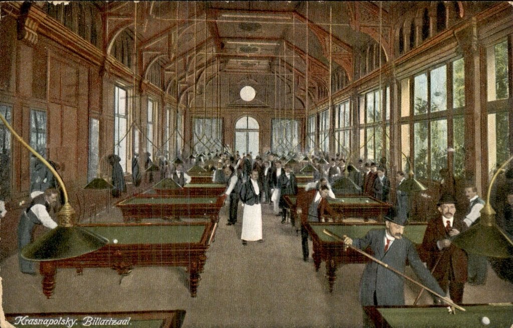 Amsterdam - Krasnapolsky - Billardzaal, Ophalen of Verzenden, 1920 tot 1940, Gelopen, Noord-Holland