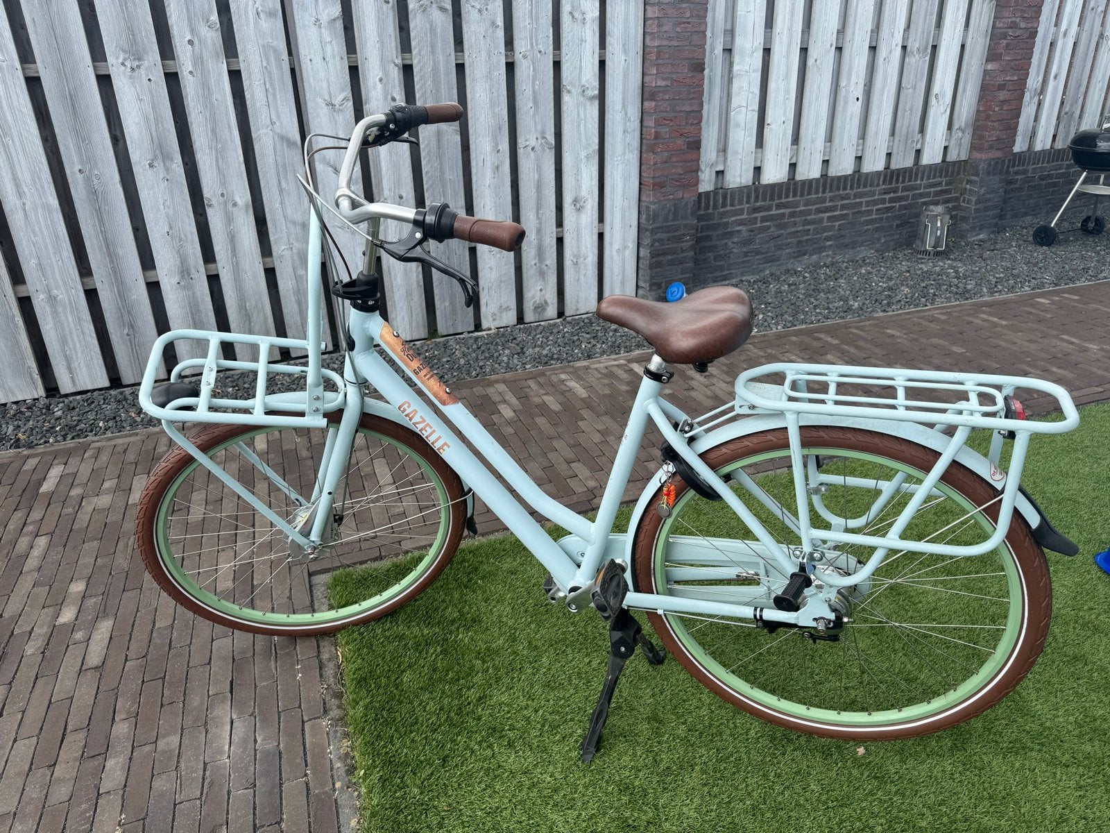 Gazelle HeavyDuty NL Damesfiets - Lichtblauw, Ophalen, 53 tot 56 cm, Versnellingen, Zo goed als nieuw
