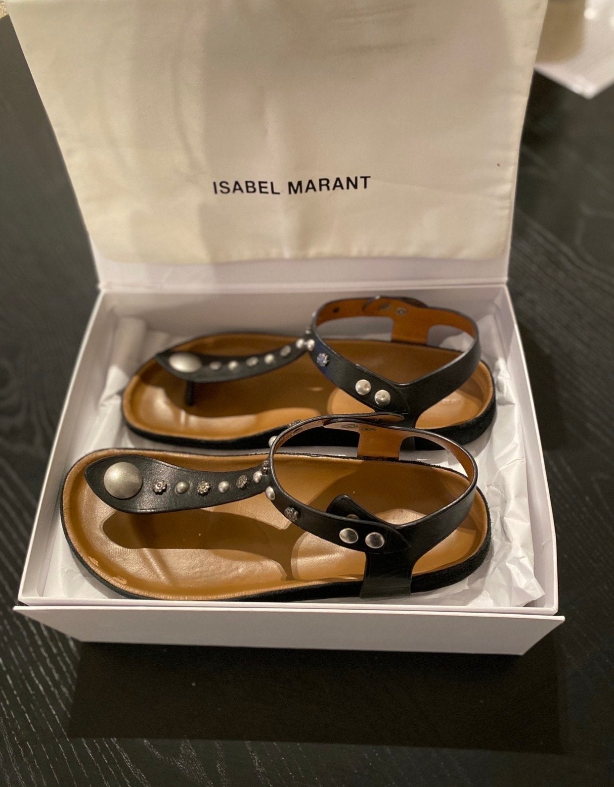 Isabel Marant sandalen met studs, Ophalen of Verzenden, Zo goed als nieuw, Zwart, Sandalen of Muiltjes