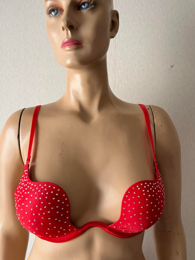 Nieuwe rode bh met glitters maat 75C, Ophalen of Verzenden, Rood, BH