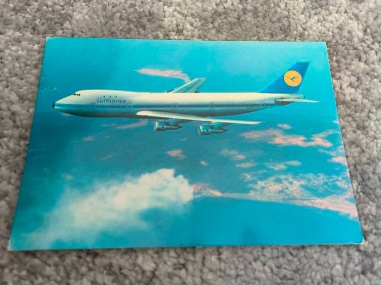 Kaart Boeing Jet 747 (36), Ophalen of Verzenden, 1980 tot heden, Gelopen, Voertuig
