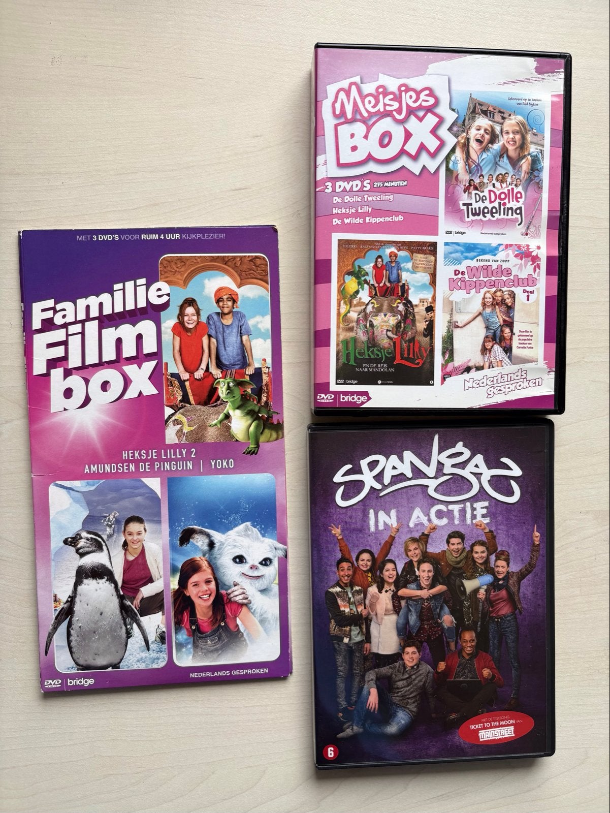 Diverse DVD's: Familie Film Box, Meisjes Box, SpangaS, Avontuur, Gebruikt, Alle leeftijden, Ophalen of Verzenden