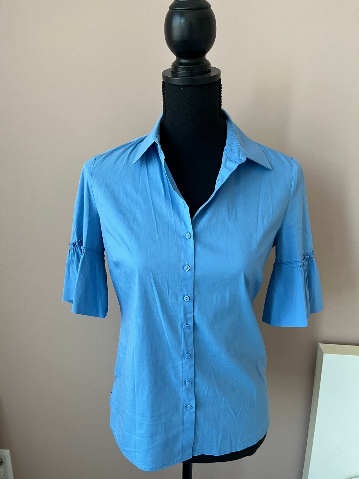 Steps topje met speelse mouwen maat S, Kleding | Dames, Tops, Blauw, Ophalen of Verzenden, Zo goed als nieuw, Korte mouw