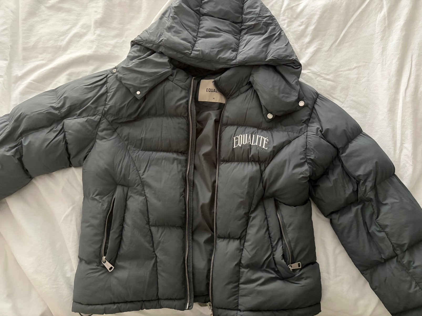 Equalité winterjas heren - XS (valt groter), Kleding | Heren, Ophalen, Zo goed als nieuw, Maat 46 (S) of kleiner, Grijs