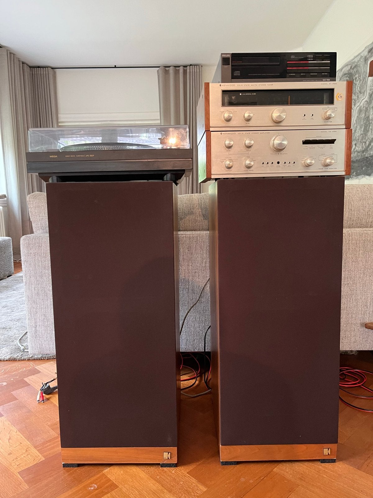 Vintage Hifi Set: Kenwood, Philips, Wega(sony) & KEF Cantata, Gebruikt, Cd-speler, Losse componenten, Ophalen