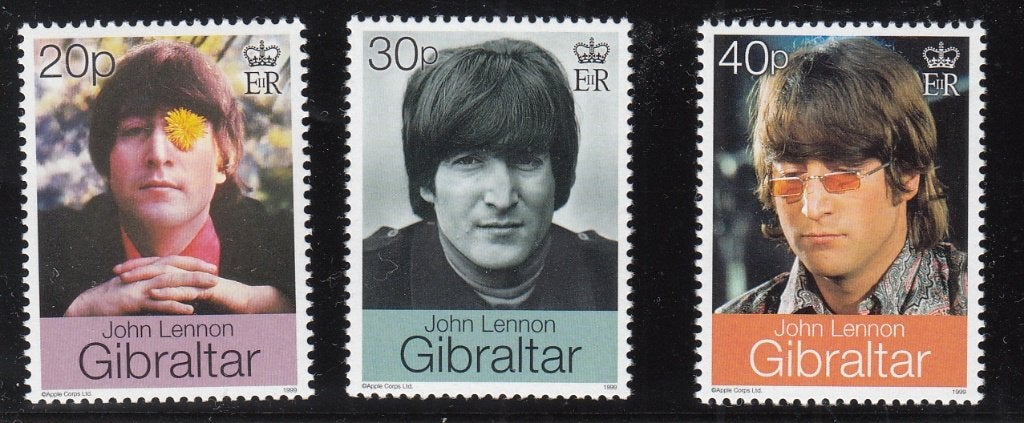 Gibraltar postzegelserie Huwelijk van John Lennon  Yoko Ono, Postzegels en Munten, Verzenden, Overige landen